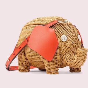 Kate Spade Wicker Elephant NWT & wallet